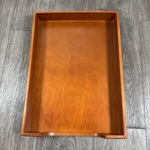 Rolodex Brand Mahogany Finish Wood Desk Letter Tray 10.5"X 14" X 2” Business